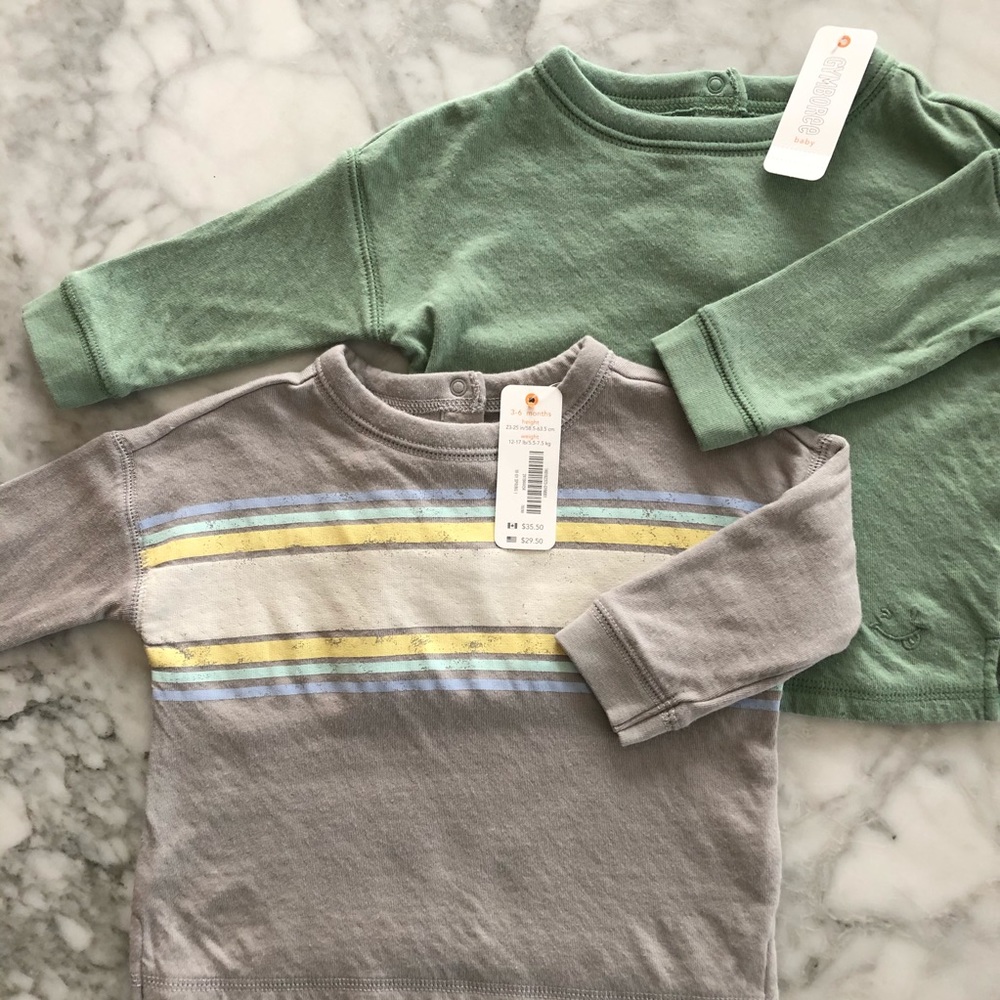 Long sleeve Gymboree infant tops sz 3-6 months